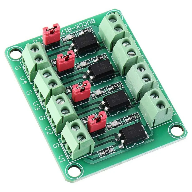 Optocoupler Isolamento Board, controle de tensão comutação Driver Module, Módulo de isolamento óptico, 4 canais, 817