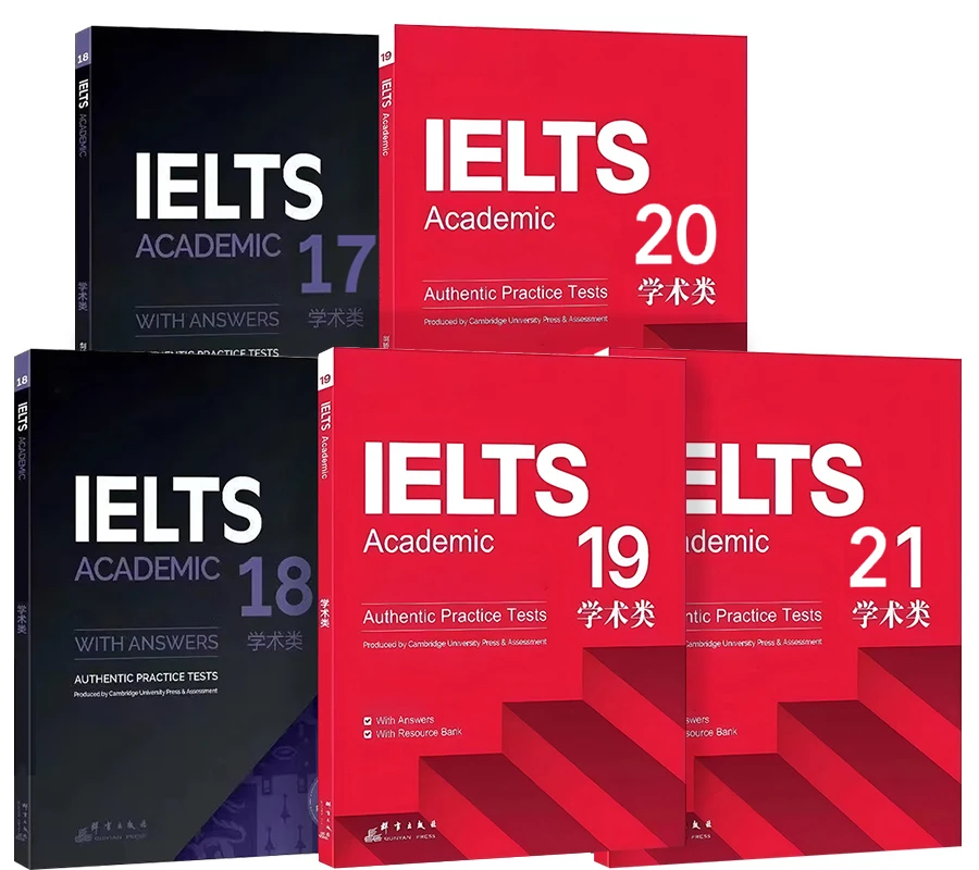 1 book English Ielts 17/18/19/20/21 Academic Speaking Listening Reading Writing Study Book Workbook Authentic Practice Tests