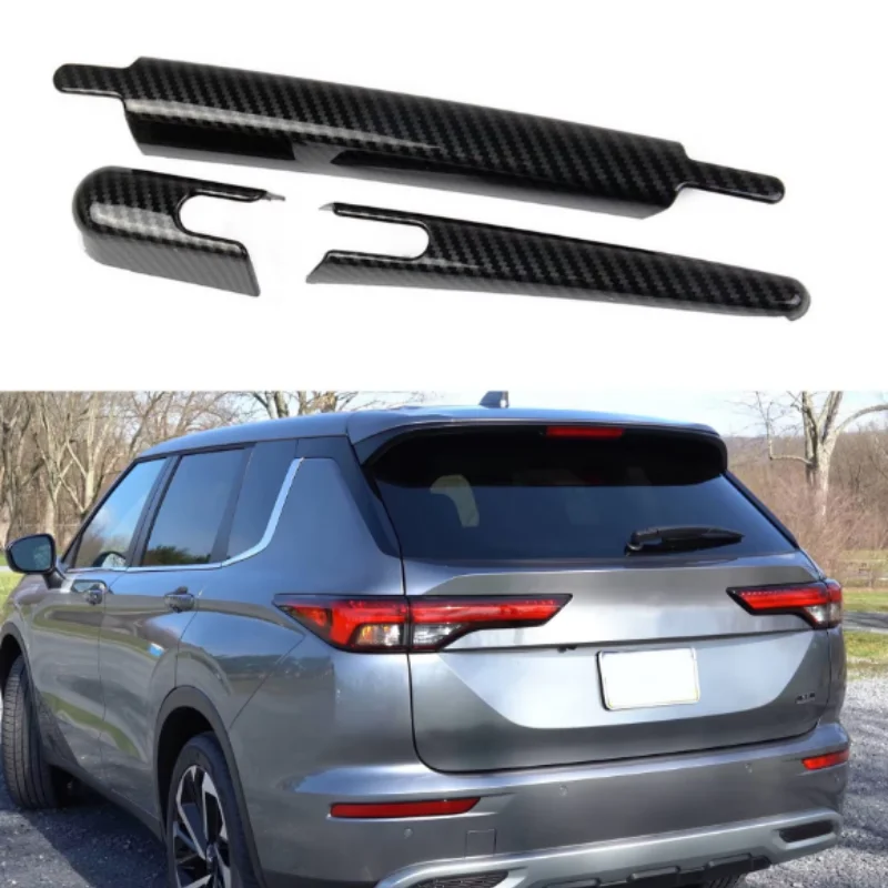 Carbon Fiber Rear Wiper Cover Trims Accessories For Mitsubishi Outlander 2022 2023 2024