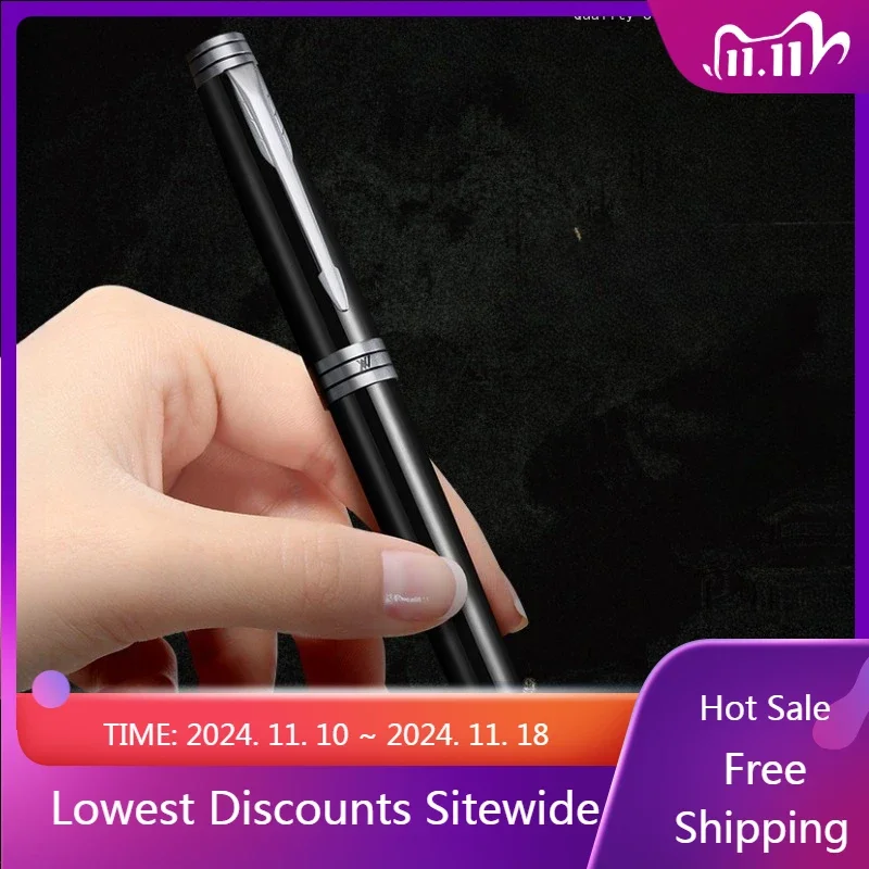 

New VVA Black Metal Fountain Pen Schmidt EF/F 0.38/0.5mm Ink Pen Financial School Ink Pens Office Supplies Stationery Writing