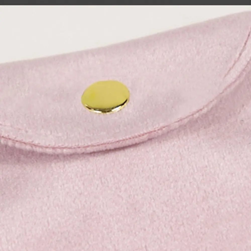 Snap Button Velvet Storage Pouch, Jewelry Bag, Pulseira Embalagem, Novo