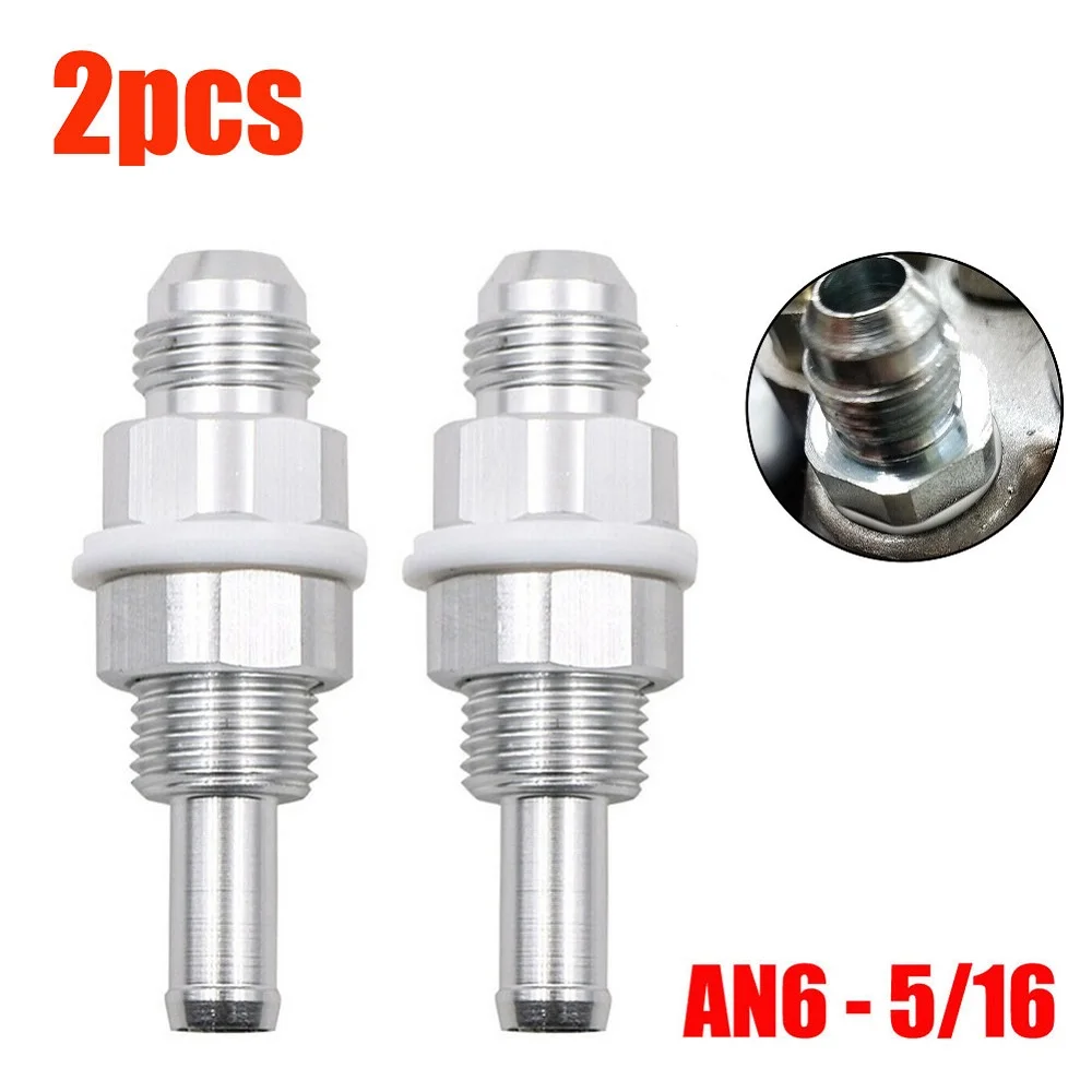 

2pcs 6AN Male Flare Bulkhead To 5/16 Hose Barb Fuel Tank Fitting Auto Modified Hose Barb Fuel Tank Fitting Fittings Connector