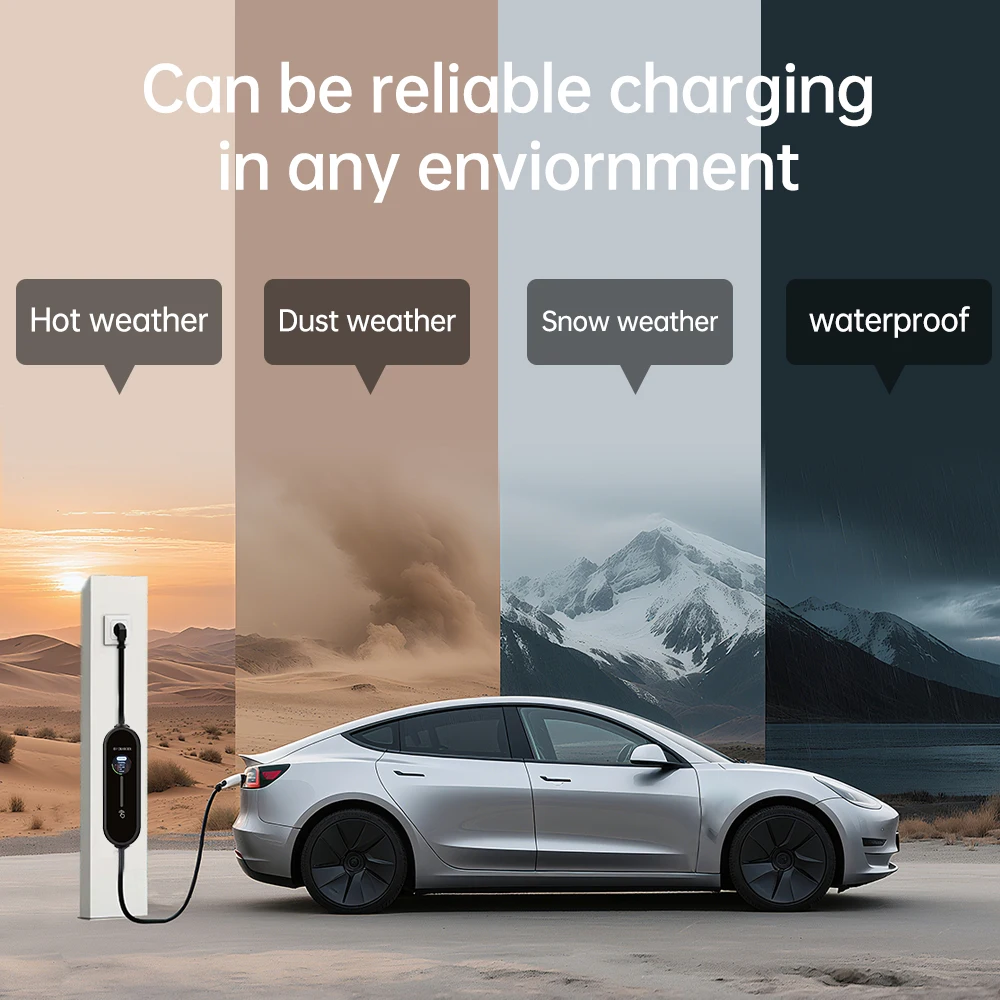 SUSUTOO EV Portable Charger Type2 GB/T Plug Connector 16A 1Phase 3.5KW Type1 3.5m Wallbox Charging Station for Electric Vehicle