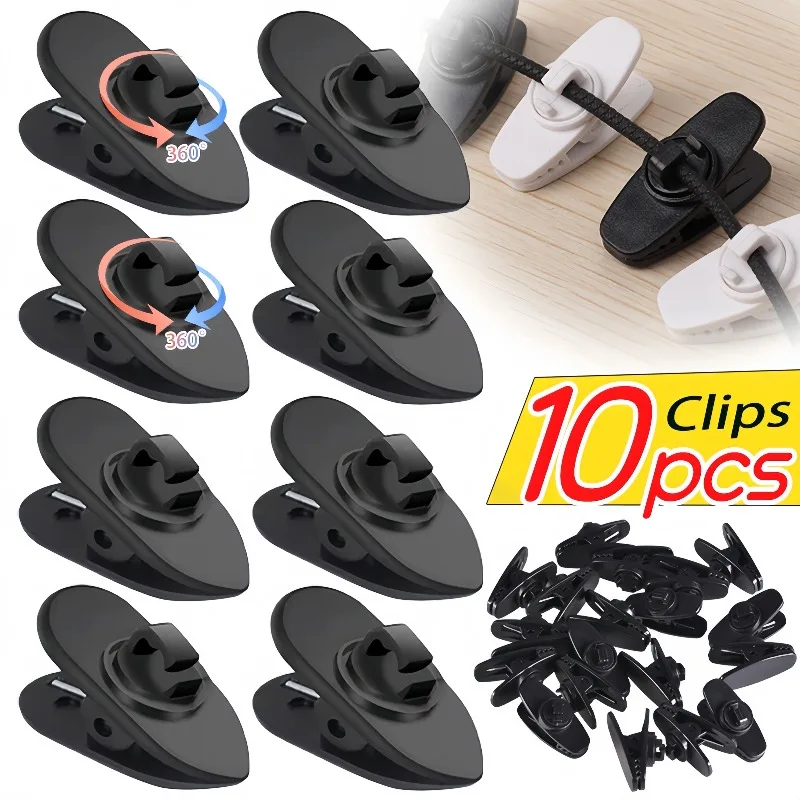 10-1pcs Cable Cord Fixed Clips Earphone Charge Line Managment Anti-Lost Cable Wire Clips Clamp Collar Headset Clamp Accessories