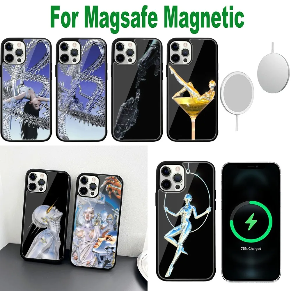 H-Hajime S-Sorayama Art Phone Case For iPhone 16,15,14,13,12,11,Plus,Pro,Max,Mini Magsafe Magnetic Wireless Charging