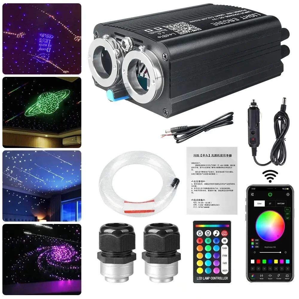 

LED Car Roof Fiber Optic Light RGBW Star Ceiling Light Car Interior Roof Stars Lights Kit Ambient DIY APP Music Remote Control