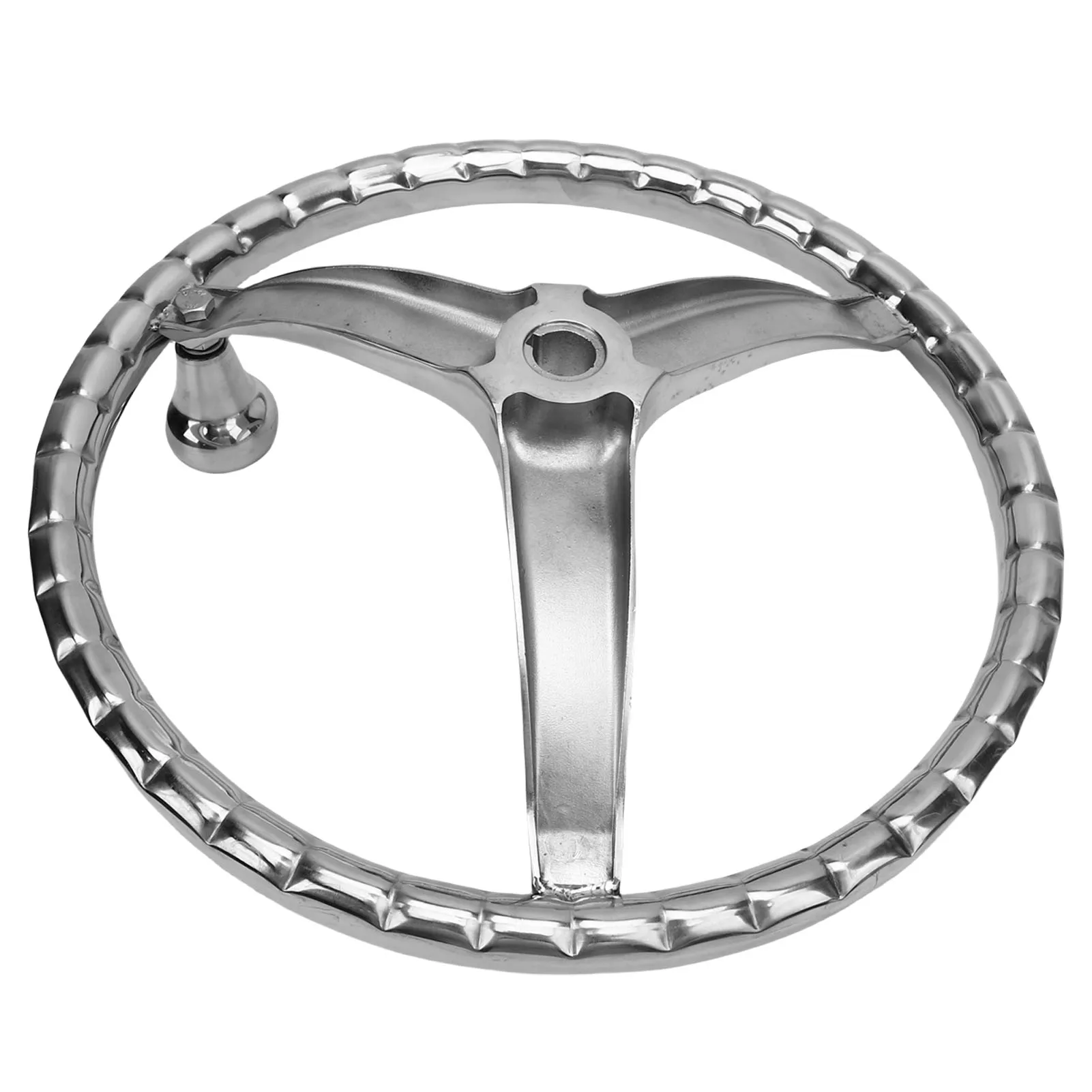 Substituição de volante marinho 13-1/2 Polegada volante de barco de aço inoxidável 3 raios para eixo cônico de 3/4 Polegada