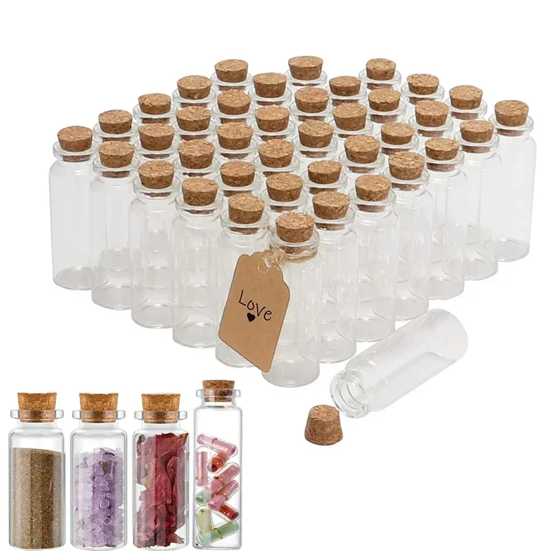 5PCS 5--30ML Mini Glass Bottles with Cork Stoppers Spell Jars Potion Vials Wish Bottle Message Bottles For Wedding Favors Decor