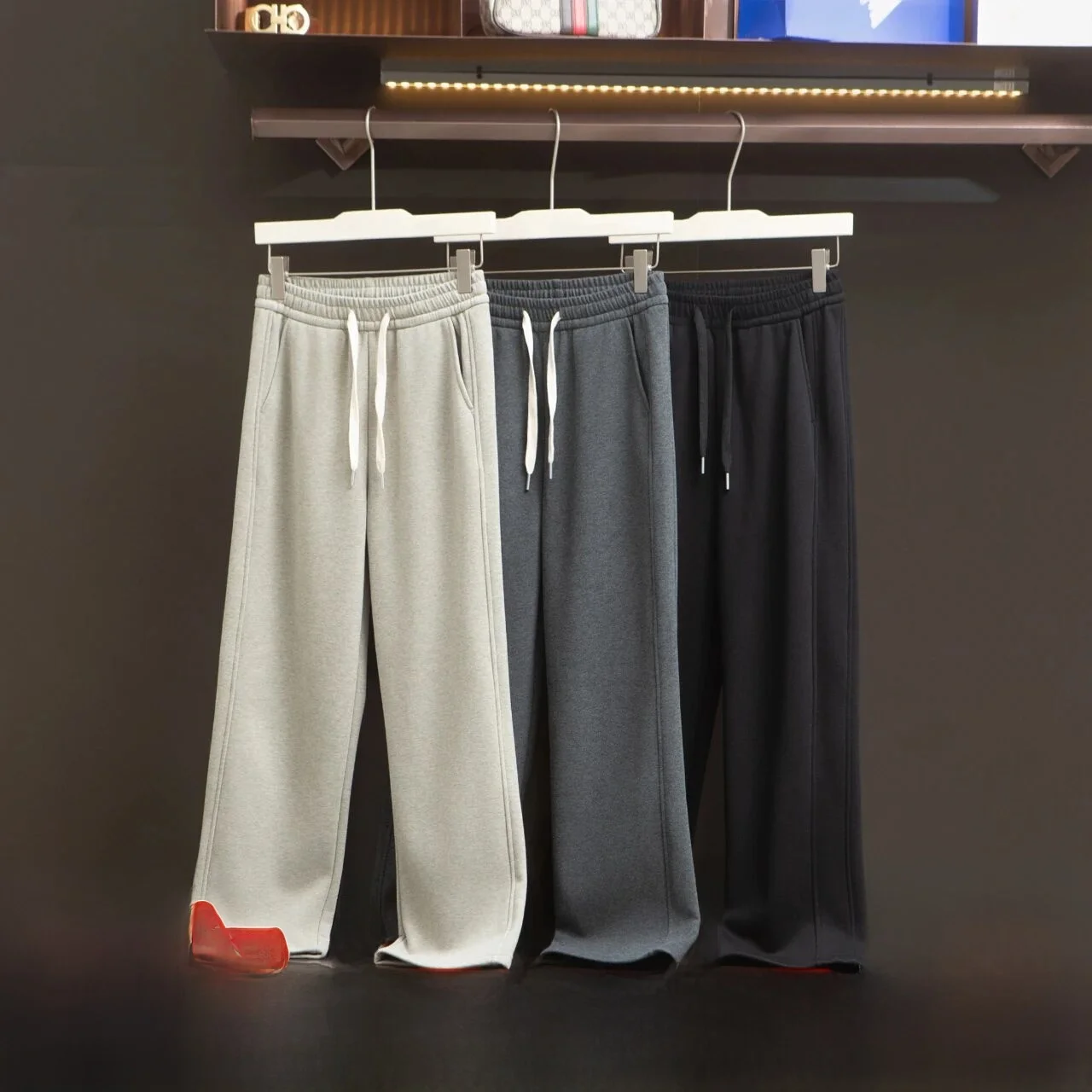 

Thiened Fce Lined Loose Fit Casual Sweatpants for Men And Women Warm And Sli Autumn Winter Knitted Cotton Polyester ...