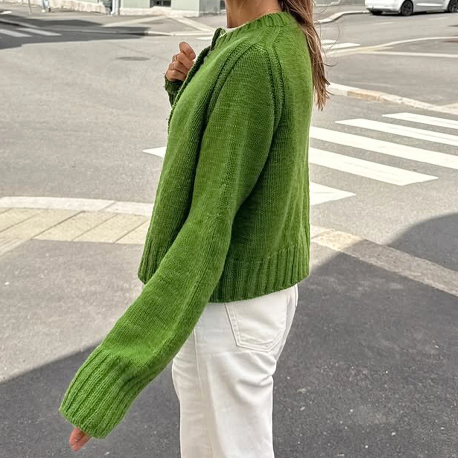 

Women Autumn Vintage Preppy Long Sleeve Cardigan Sweaters Solid O-neck Aesthetic Retro Single Breasted Sweaters Tops Outwear