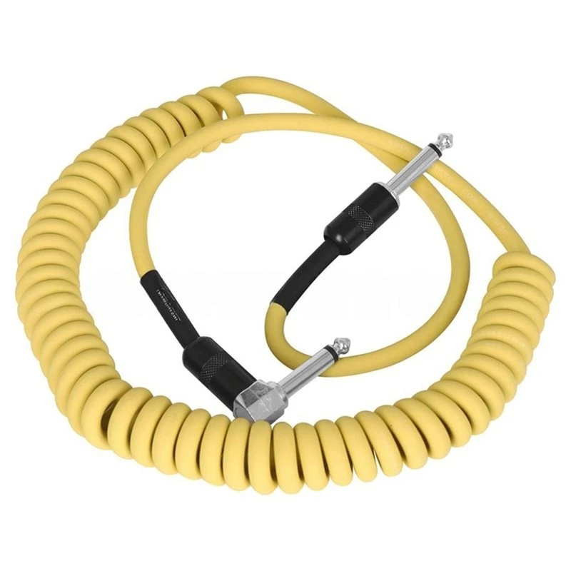 AA90-6.5Mm Guitar Cable Amp Coiled Cable Electric Guitar Cable Male To Male Noise Reduction Line For Musical Instruments A