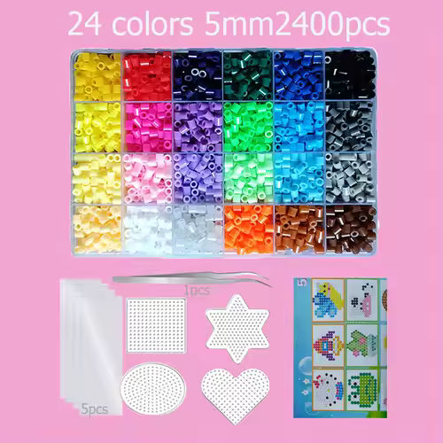 Hama Beads Box Embalagem Thermal mosaic Ferro Educação Beads, Ironing beads Fuse Beads Brinquedo DIY, 24 48 72 Cores 2.6MM 5MM - Image 9