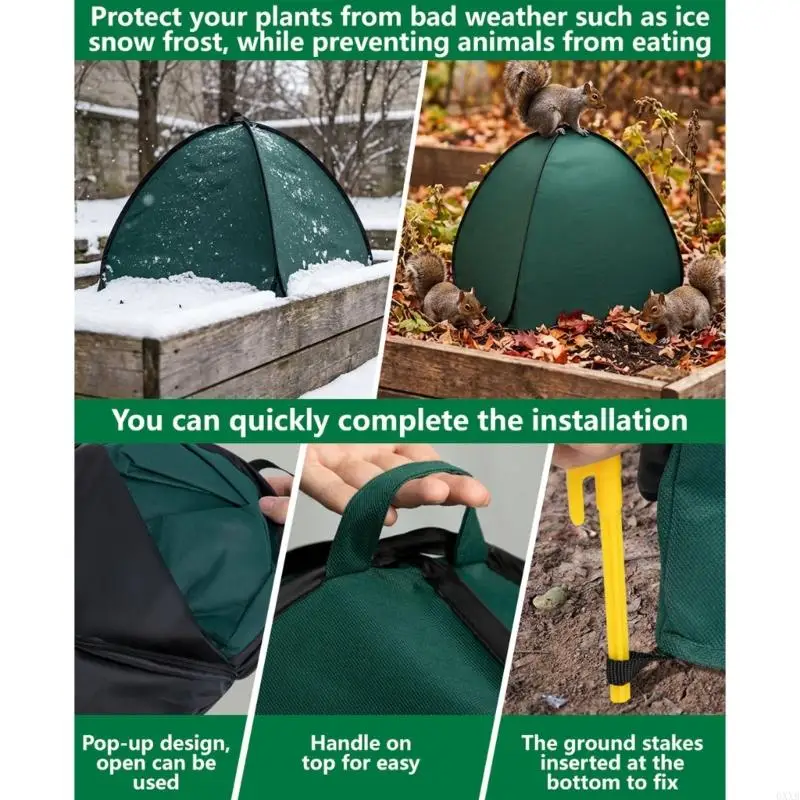 Cold Weather Plant Tent with Cloth Shell to Help Reduce Cold Air and Wind Exposure Around Home Garden Vegetation 0XXB
