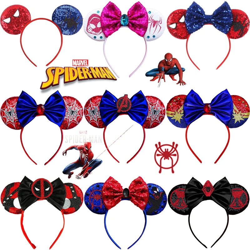 

Marvel Spider-Man Hairband Girls Cosplay Avengers Ears Headbands Kids Superhero Peter Parker Hair Accessories for Women Festival