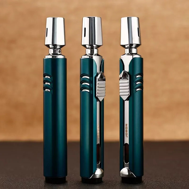 JOBON Triple Torch Gas Lighter Visible Fuel Window Refillable Butane Lighter for Cigar Daily Use