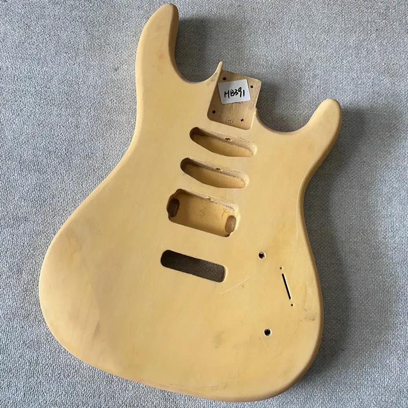 HB391 Solid Basswood ST Body With SSH Pickup Routing & Custom Bridge Routes Unfinished Guitar Body for DIY Electric Guitar