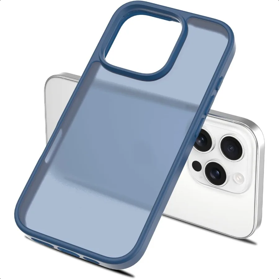 حافظة لهاتف آيفون 16 برو، غطاء هاتف شفاف غير لامع [حماية من السقوط من الدرجة العسكرية بطول 10 أقدام] نحيف ومتين ومقاوم للصدمات