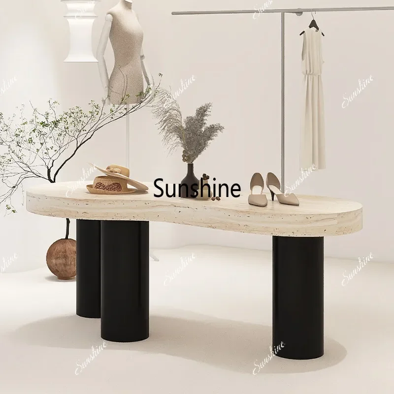 Nakashimadai travertine display table women's clothing store jewelry shoe bag display water tableTJ