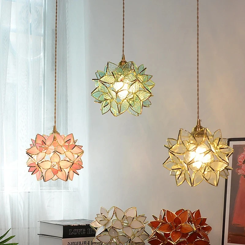 Handcrafted Glass Lampshade Pendant Lights Modern Creative Arts Suspension Luminaire Restaurant Coffee House Atmosphere Fixture