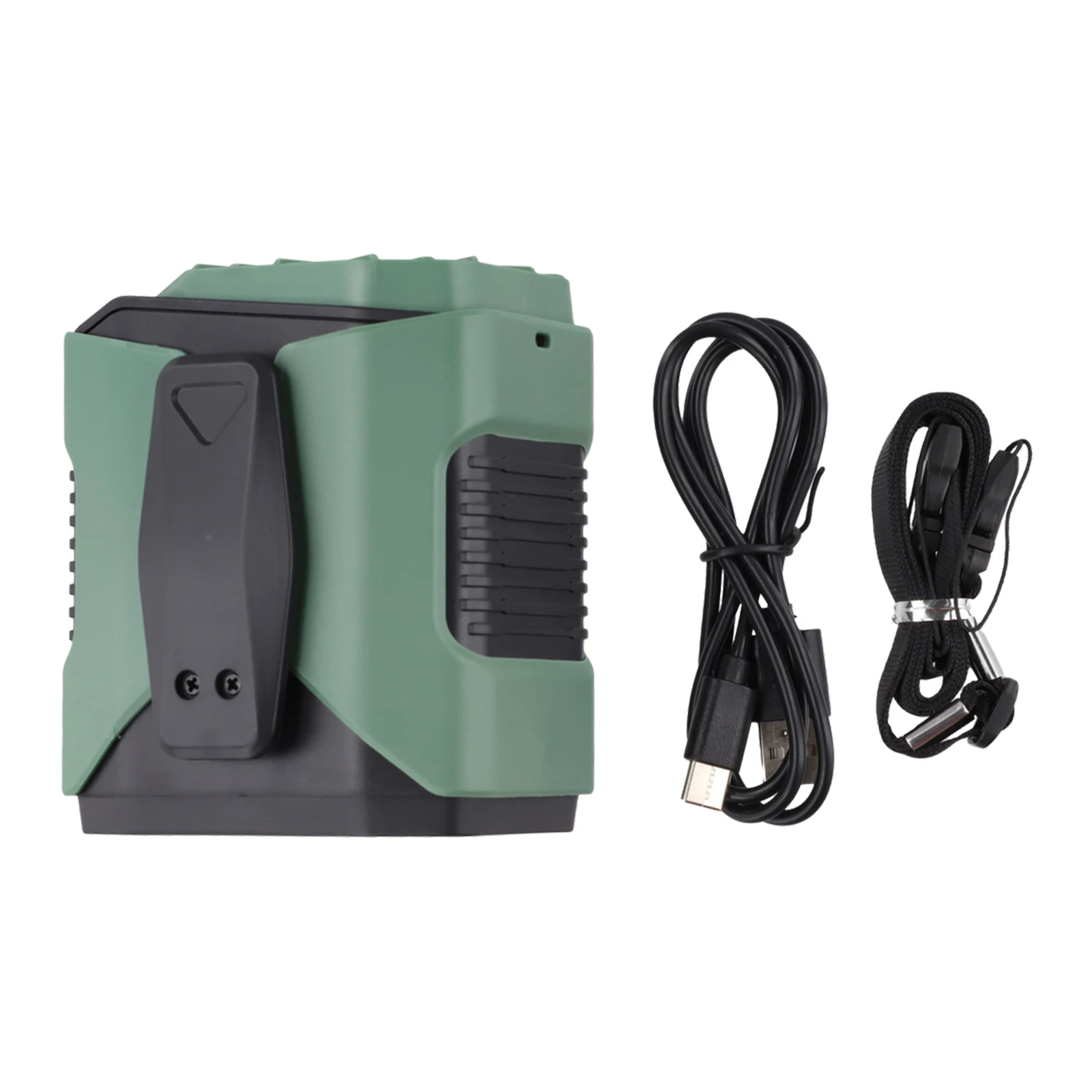 Low-Light Conditions Rechargeable Waist Fan LED Light Fan 100 Speed Waist Fan Battery Green Outdoor Adventure Fan USB Charging