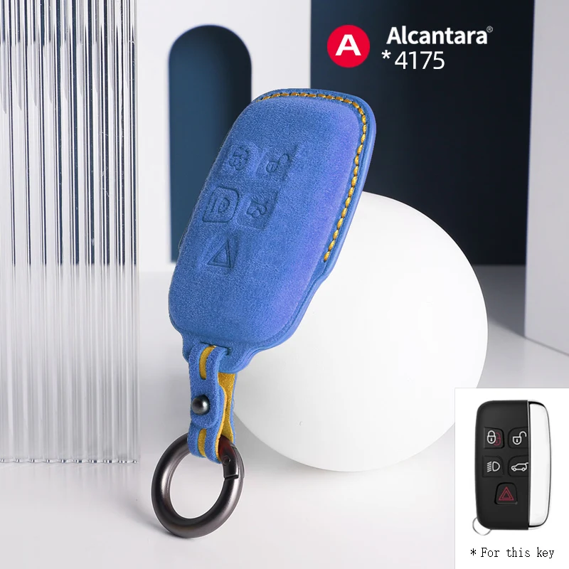 

Alcantara Car Key Case Cover Holder Key Shell Buckle For Jaguar XF XJ XE XJL XF F-PACE I-PACE E-PACE Keychain