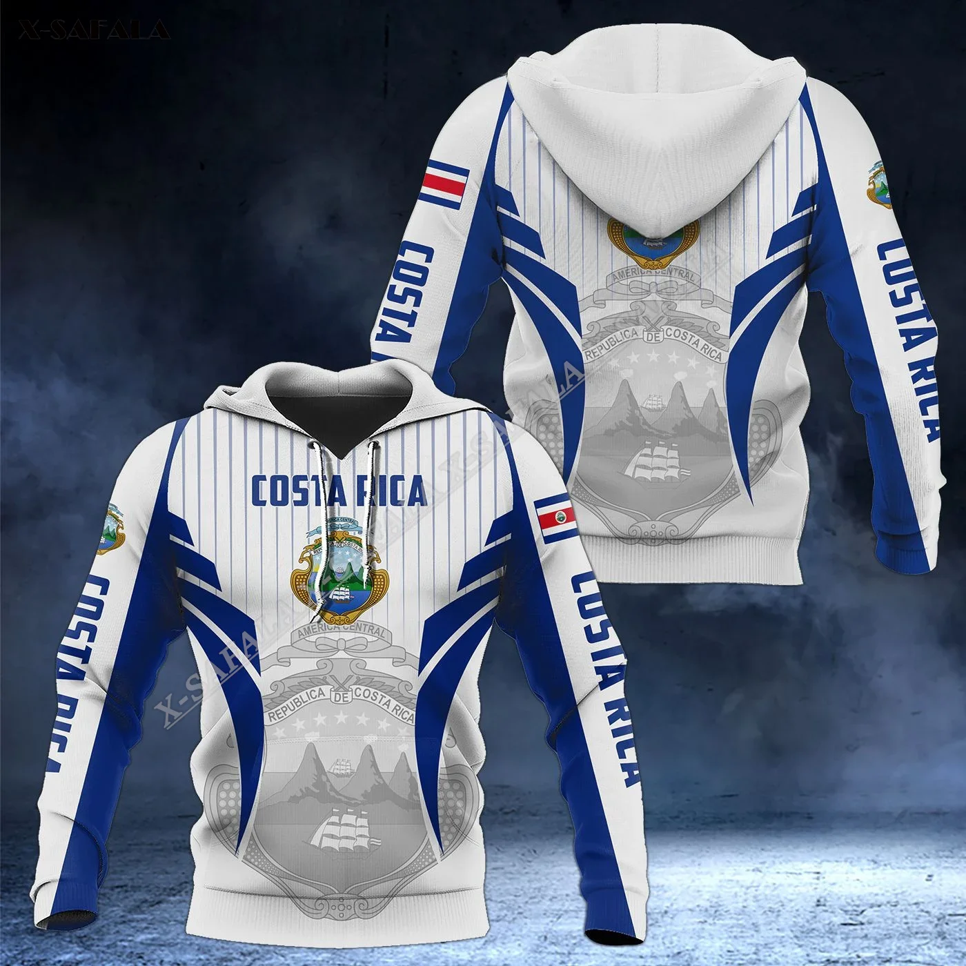 Special Form  Costa Rica Flag Coat Of Arms Tattoo 3D Print Hoodie Men Pullover Outwear Jersey Jumper Hooded Sporty