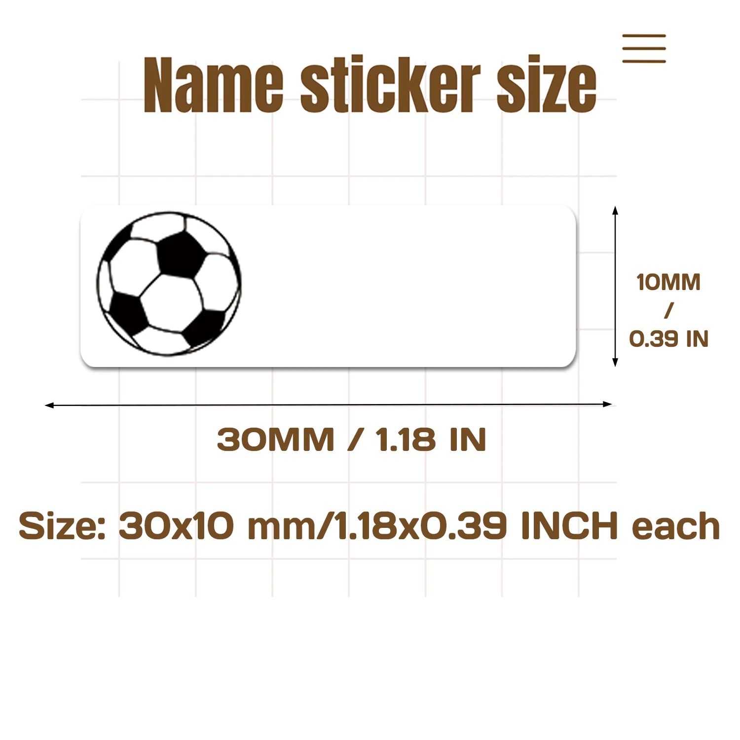 Personalized Name Stickers Custom Waterproof Soccer Labels Stick on Tag Kids Teacher Parents School Daycare Football Desigb