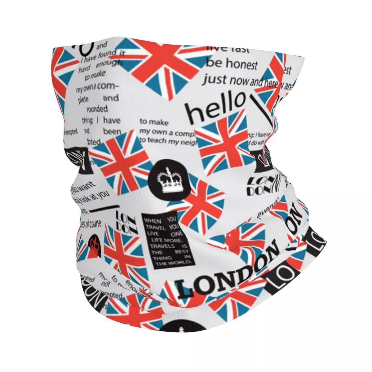 United Kingdom Flag Print Winter Headband Neck Warmer Hiking Camping Tube Scarf UK London British Symbol Face Bandana Gaiter