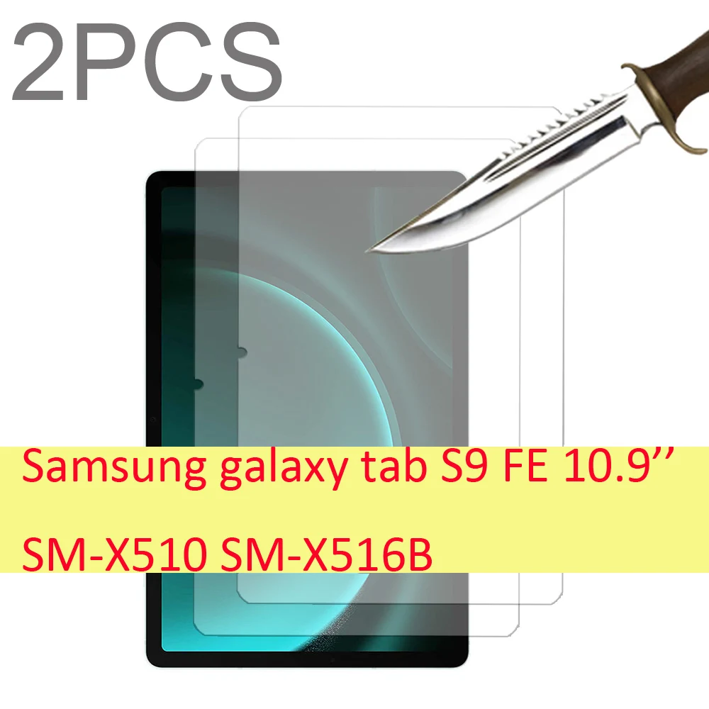 

2PCS Glass For Samsung Galaxy Tab S9 FE 10.9'' SM-X510 SM-X516B HD Free Bubble Scratch Proof Tempered Glass Screen Protector