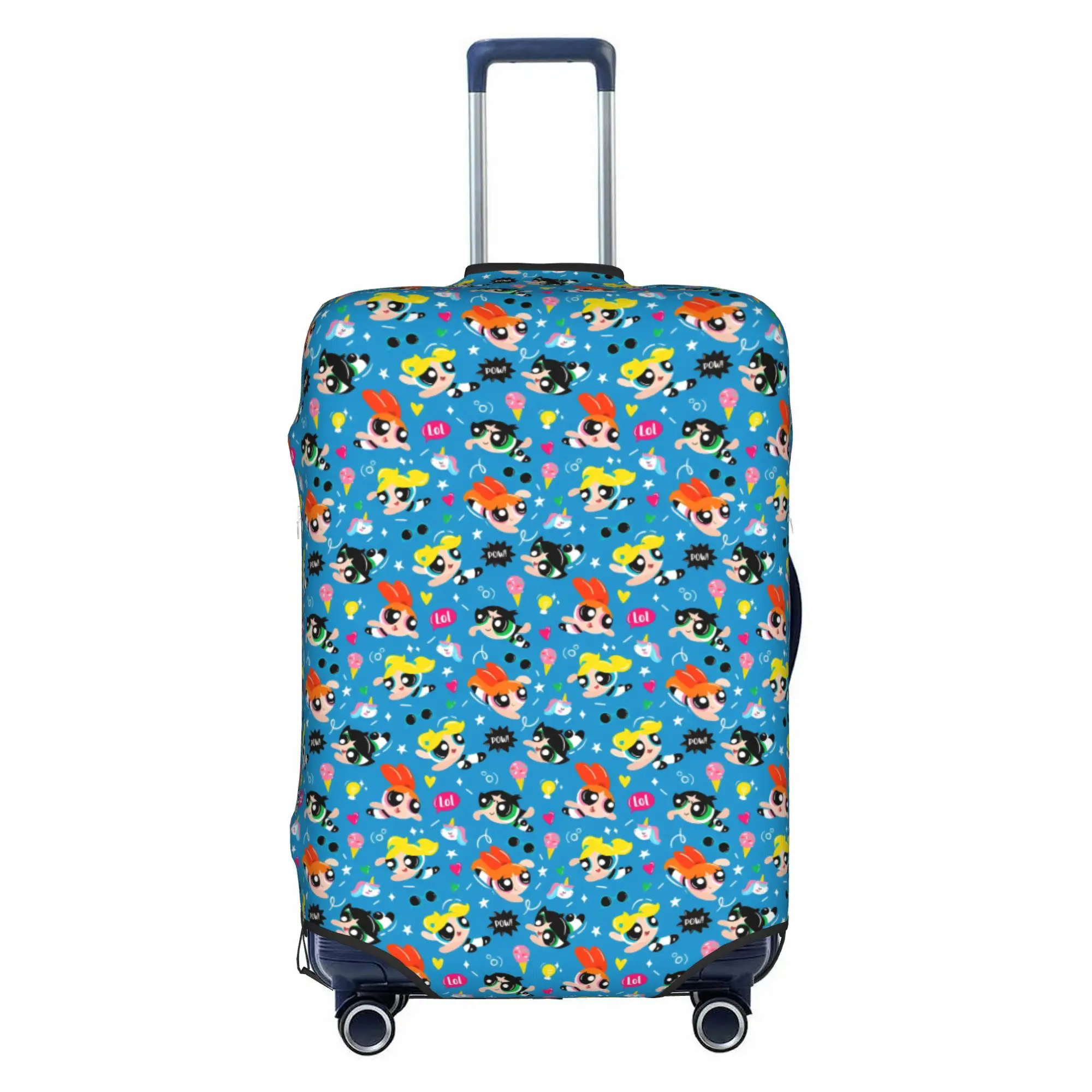 Housse de valise élastique personnalisée Poweres Anime Puffes, motif lapin fleur de marguerite, pour bagages de voyage de 18 à 32 pouces