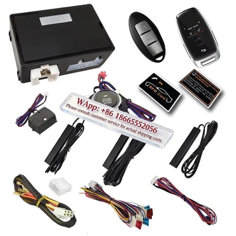 Smart LCD Key Car Alarm with Remote Start and Keyless Entry Push Button Start PKE Car Alarm System for Ea sy Start Stop Control