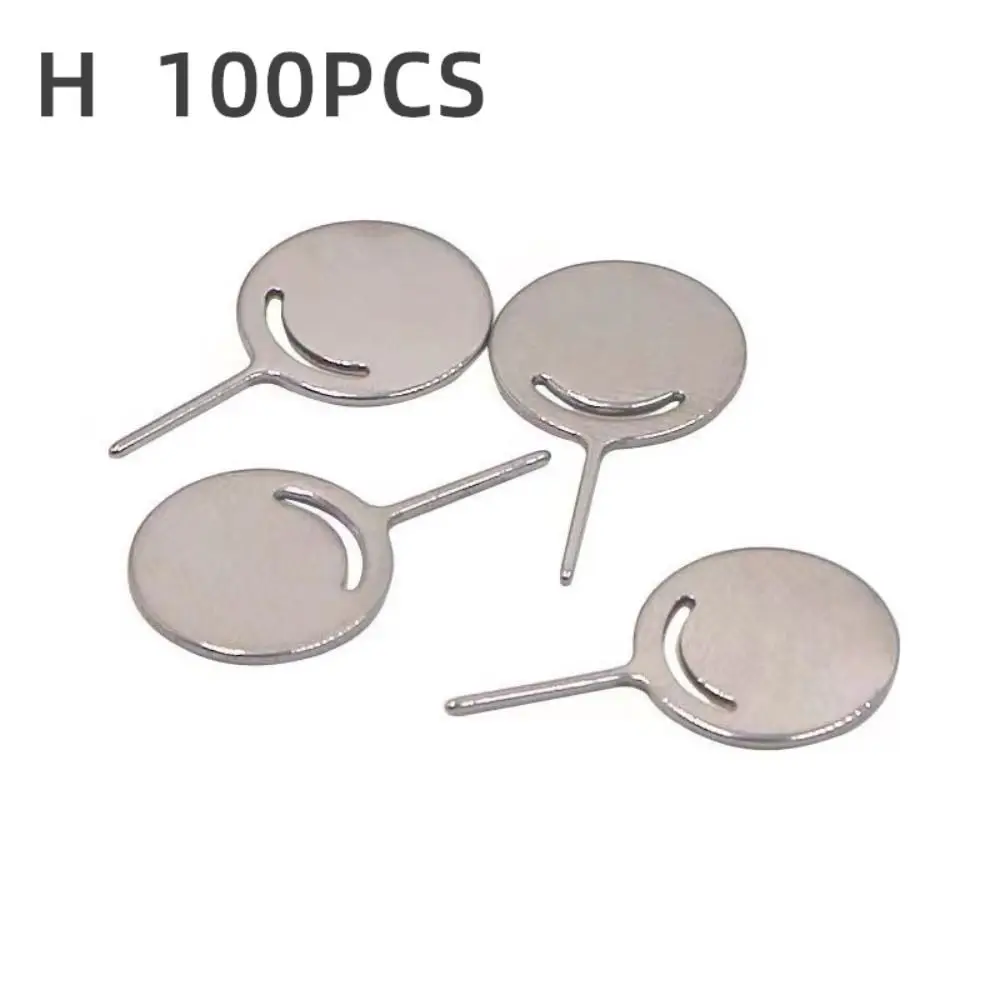 100Pcs Stainless Steel SIM Card Tray Ejector Pin Anti-Lost Universal SIM Card Removal Tool Lightweight Compact