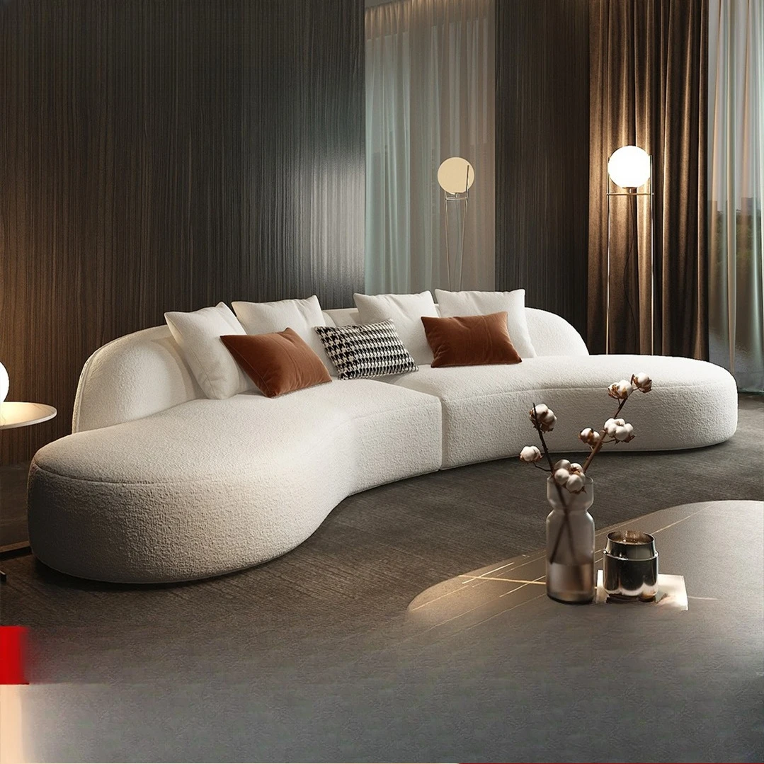 

Italian minimalist curved sofa living room clothing store hotel modern designer furniture fabric special-shaped sofa