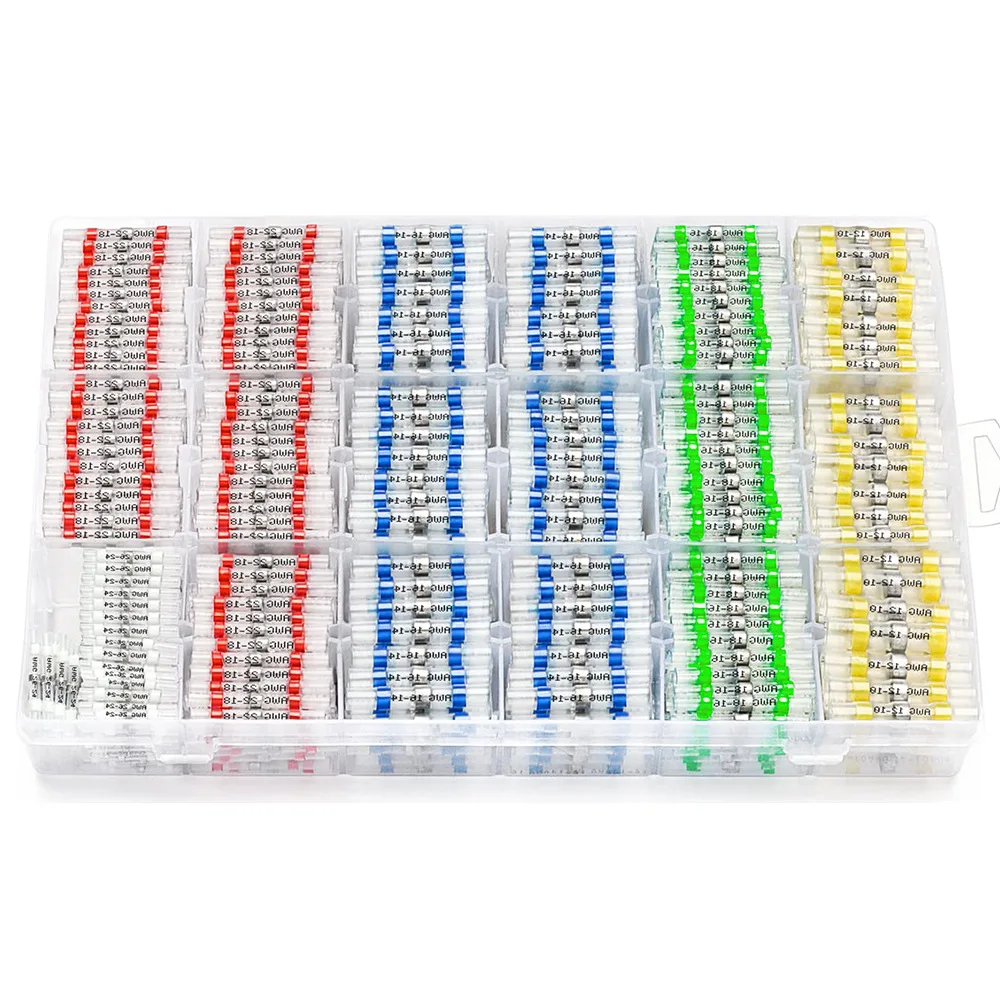 800Pcs Solder Ring Heat Shrink Wire Connectors Kit, 26-10AWG Waterproof Electrical Crimp Terminals Assortment for Auto Marine