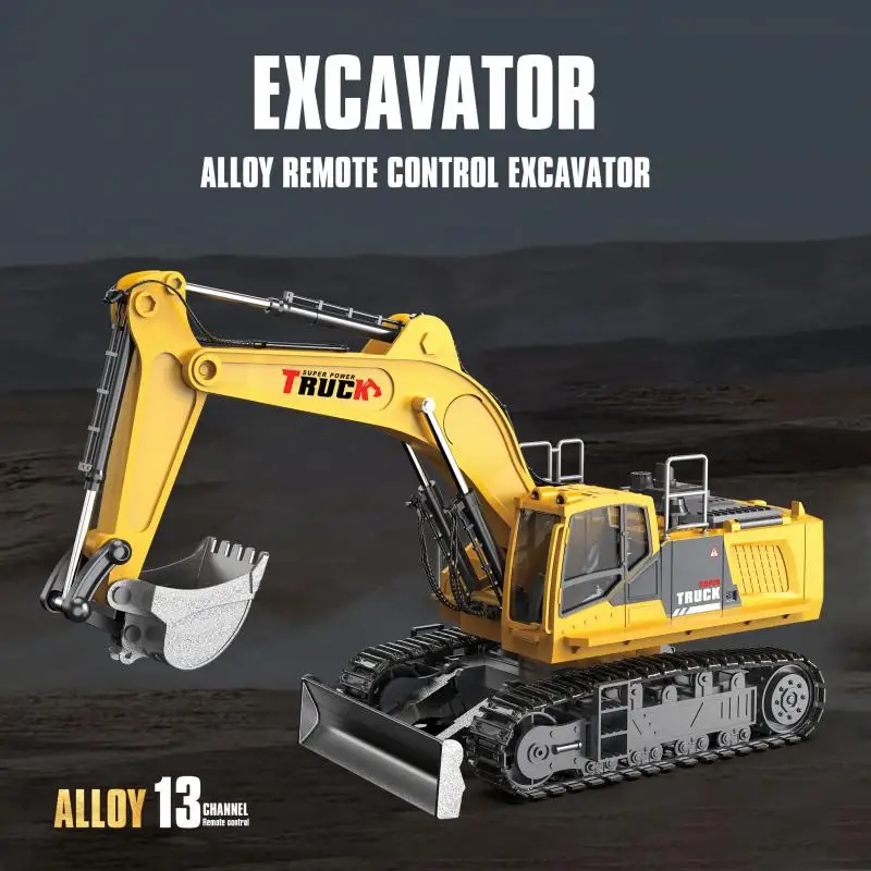 1:18 RC Spray Excavator Truck 12/13/15/17CH Simulation Alloy Sound Lighting 680 Degree Rotation Car Kids Toys Boys Birthday Gift