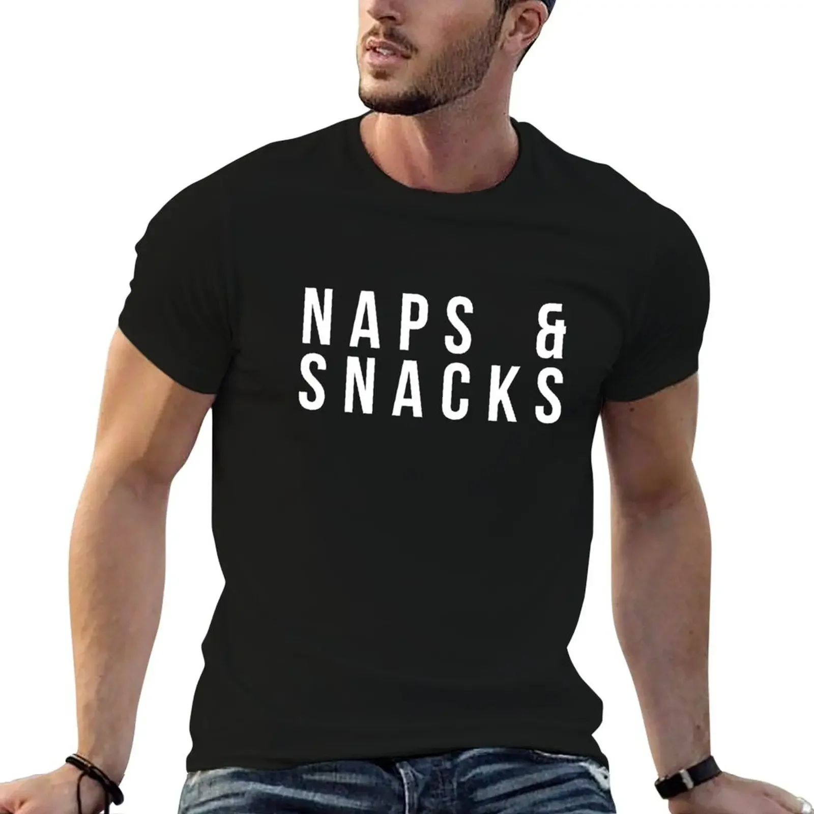 Naps and Snacks Food and Sleeping T-Shirt boys whites basketball graphic tees slim fit t shirts for men