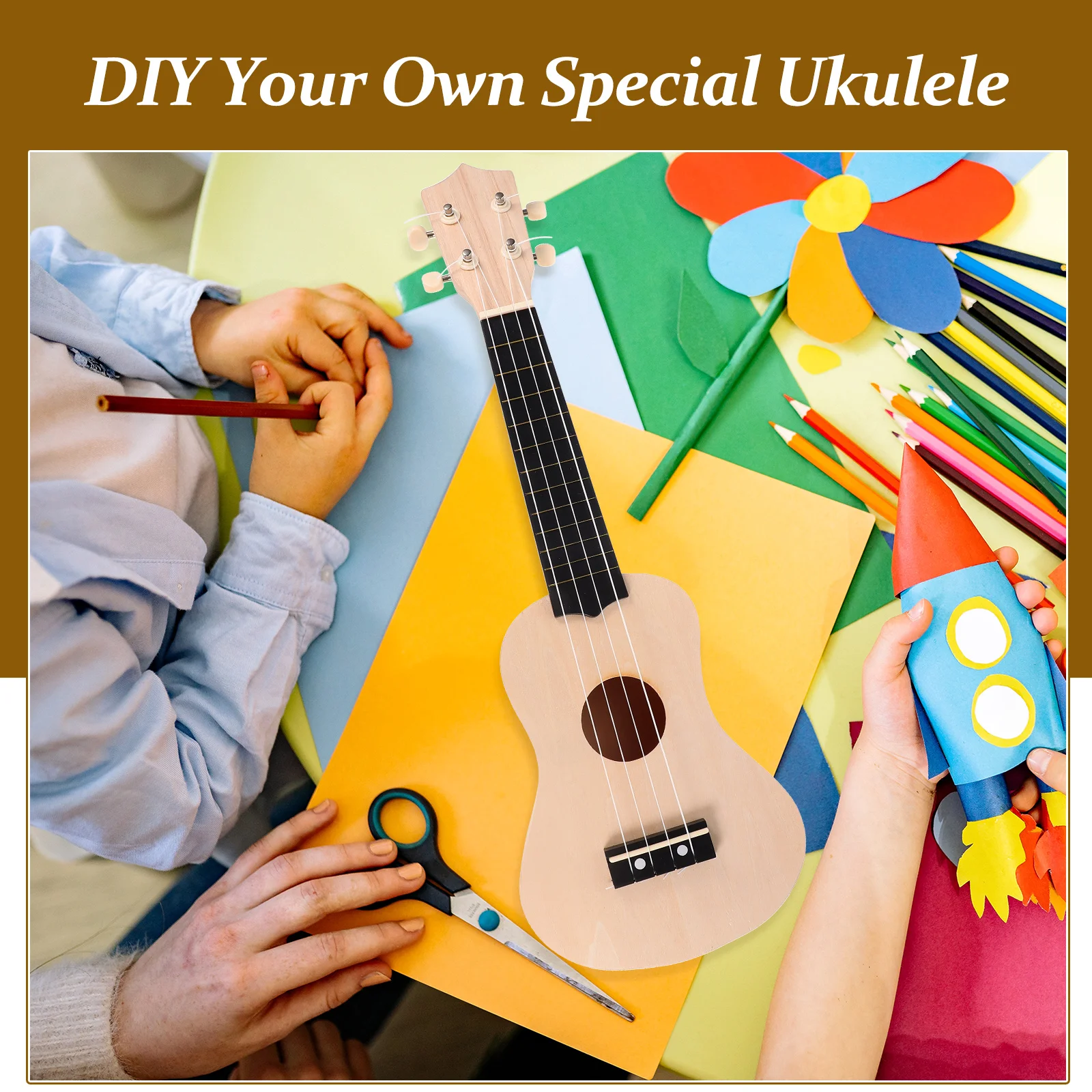 

DIY Ukulele Material Pack Unfinished Kit High Grade Basswood Lightweight Safe Musical Instruments Handmade Paint Assemble Guitar