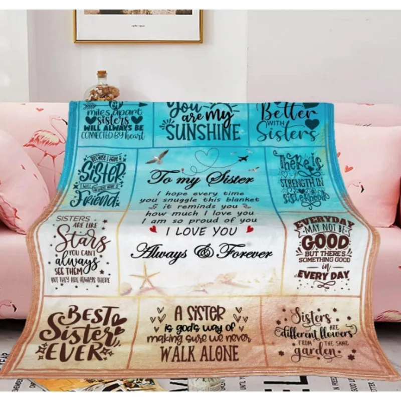 بطانية الأخت، أفكار هدايا عيد ميلاد الأخت، أفضل هدايا الأخت للنساء، هدية عيد الميلاد في عيد الأم، بطانية رمي من الفلانيل الناعمة #2