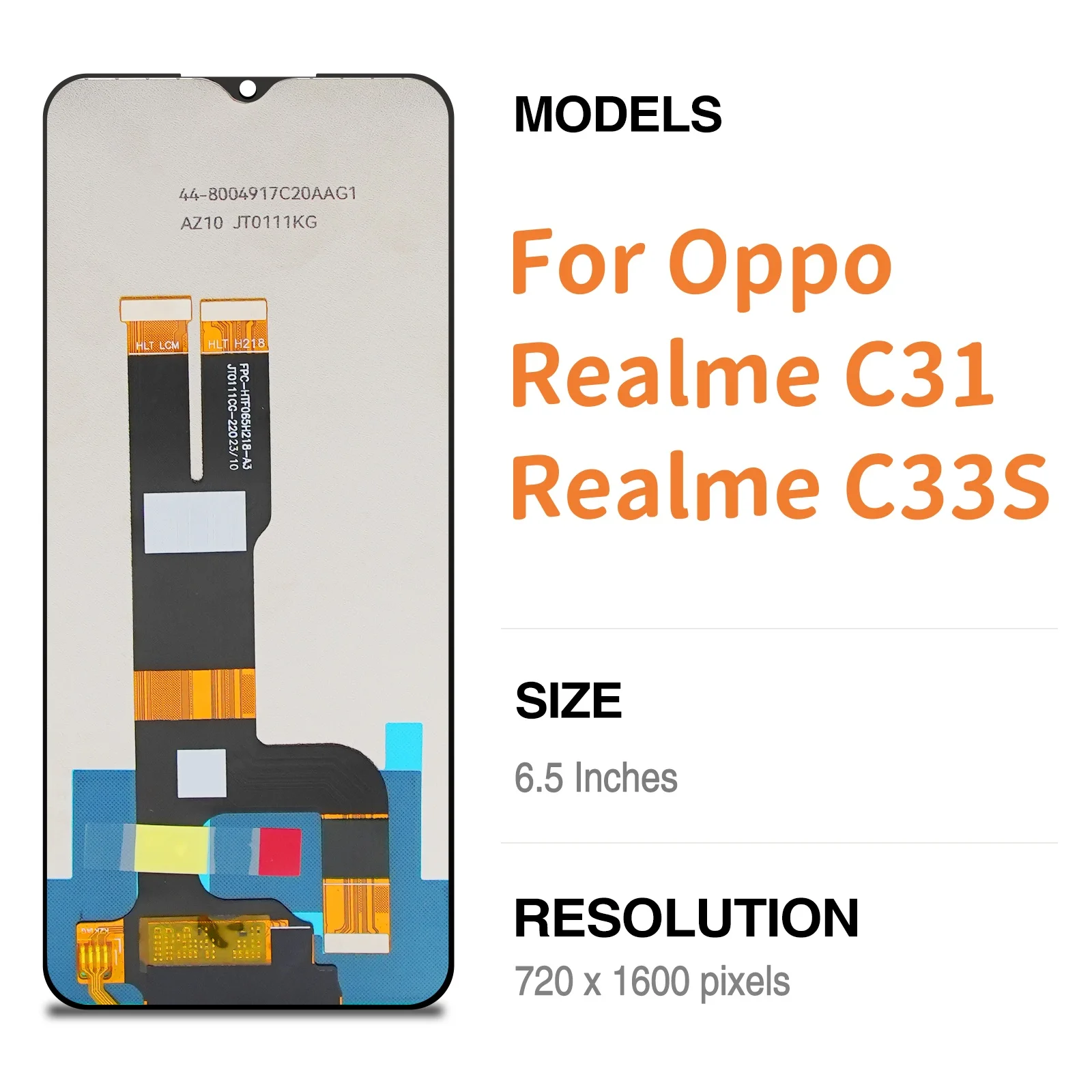 6.5" Original For LCD Oppo Realme C31 RMX3501 Display Touch Screen Digitizer Assembly For Realme C33S Replacement