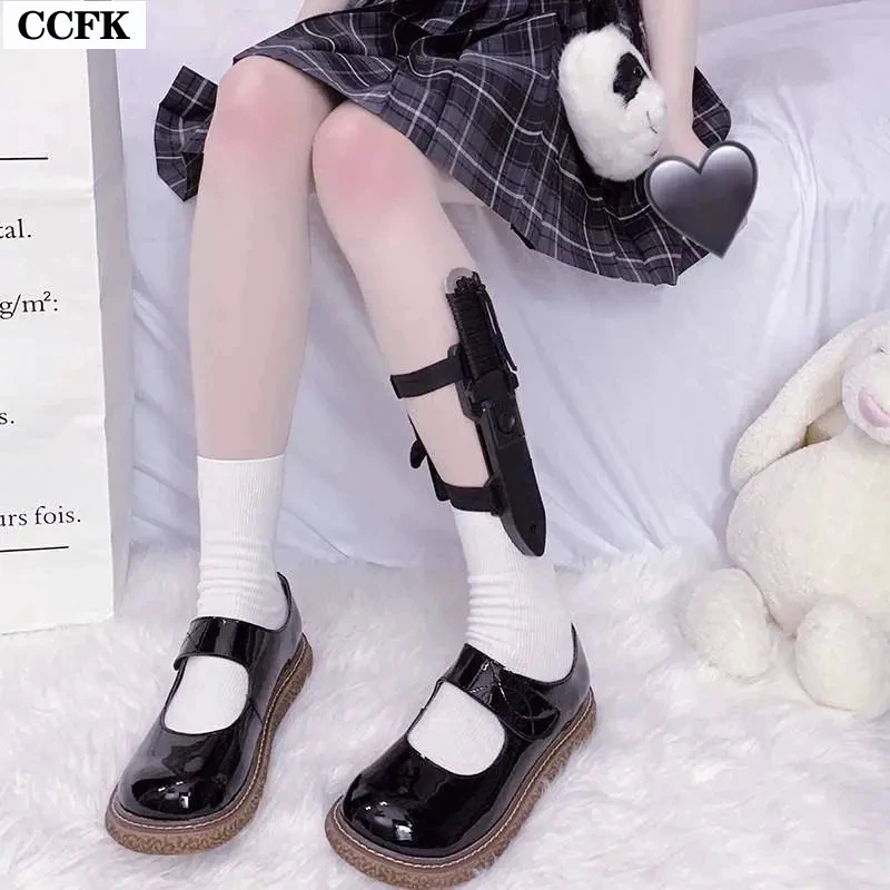 Goth Leg Ring Kawaii Knife Protector Harajuku Lolita Girl club Cosplay Accessories Anime Leg Belts Techwear Garters Camping  Emo