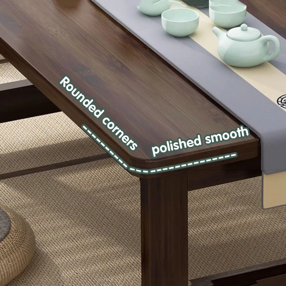 Foldable Small Table Coffee Tea Room Table Bedside Computer Desk Folding No Assembly Required Suitable for Tatami Tea Room Balco