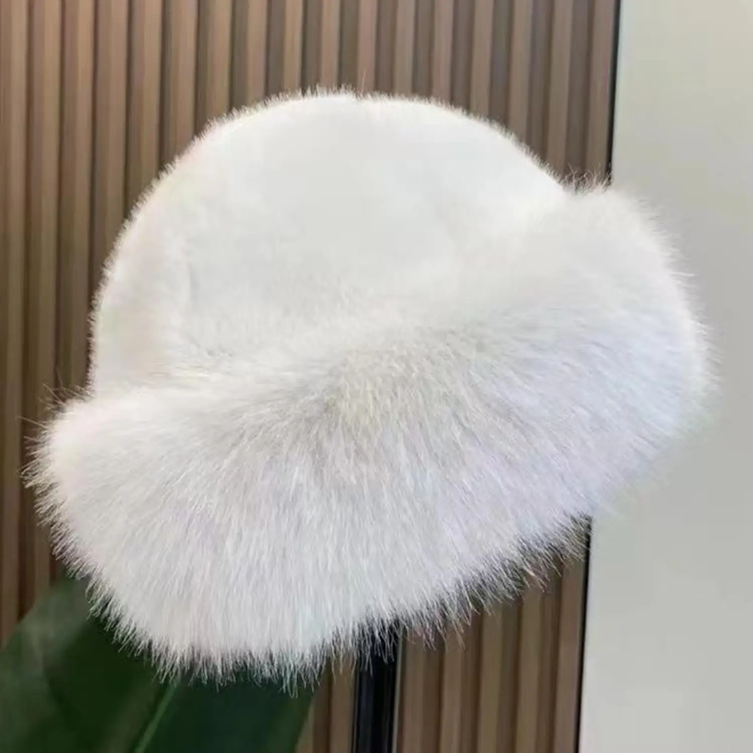 

1PC Faux Fur Bucket Hat Fur Cap Panama Cap Mongolian Hat Warm Winter Fluffy Plush Fisherman Thicken Women