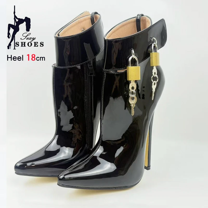 18cm-tacco-super-alto-nero-lucchetti-con-serratura-stivali-da-balletto-punta-a-punta-estrema-chic-stivaletti-corti-sfilata-di-passerella-sexy-scarpe-da-donna