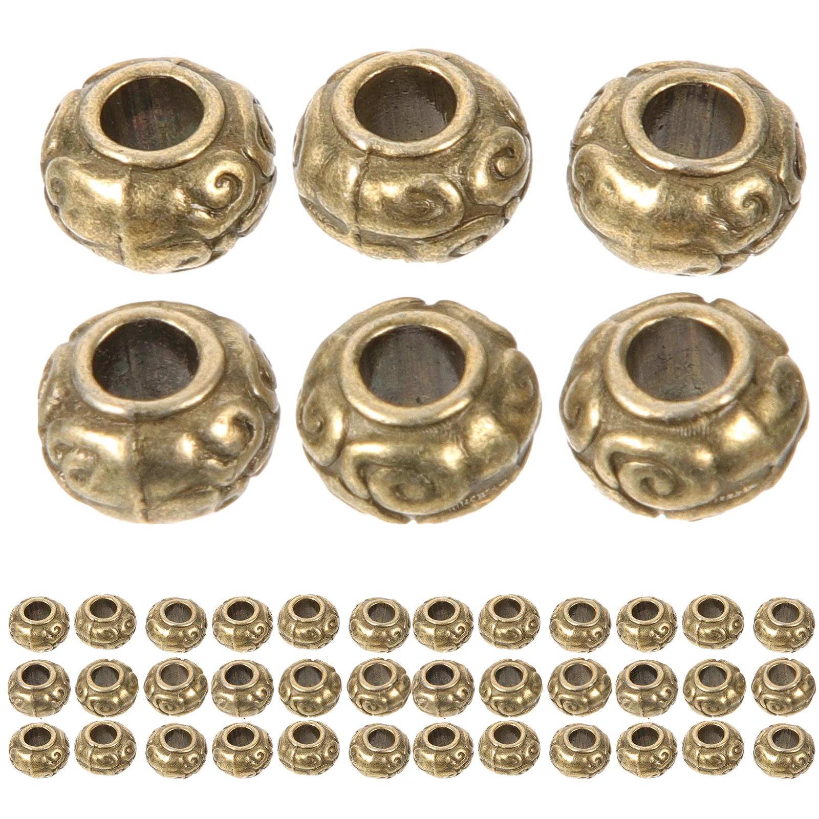 

50pcs Large Hole Spacer Beads for Bracelets Necklace Making Supplies Jewelry Accessories Zinc Alloy Beads Craft DIY