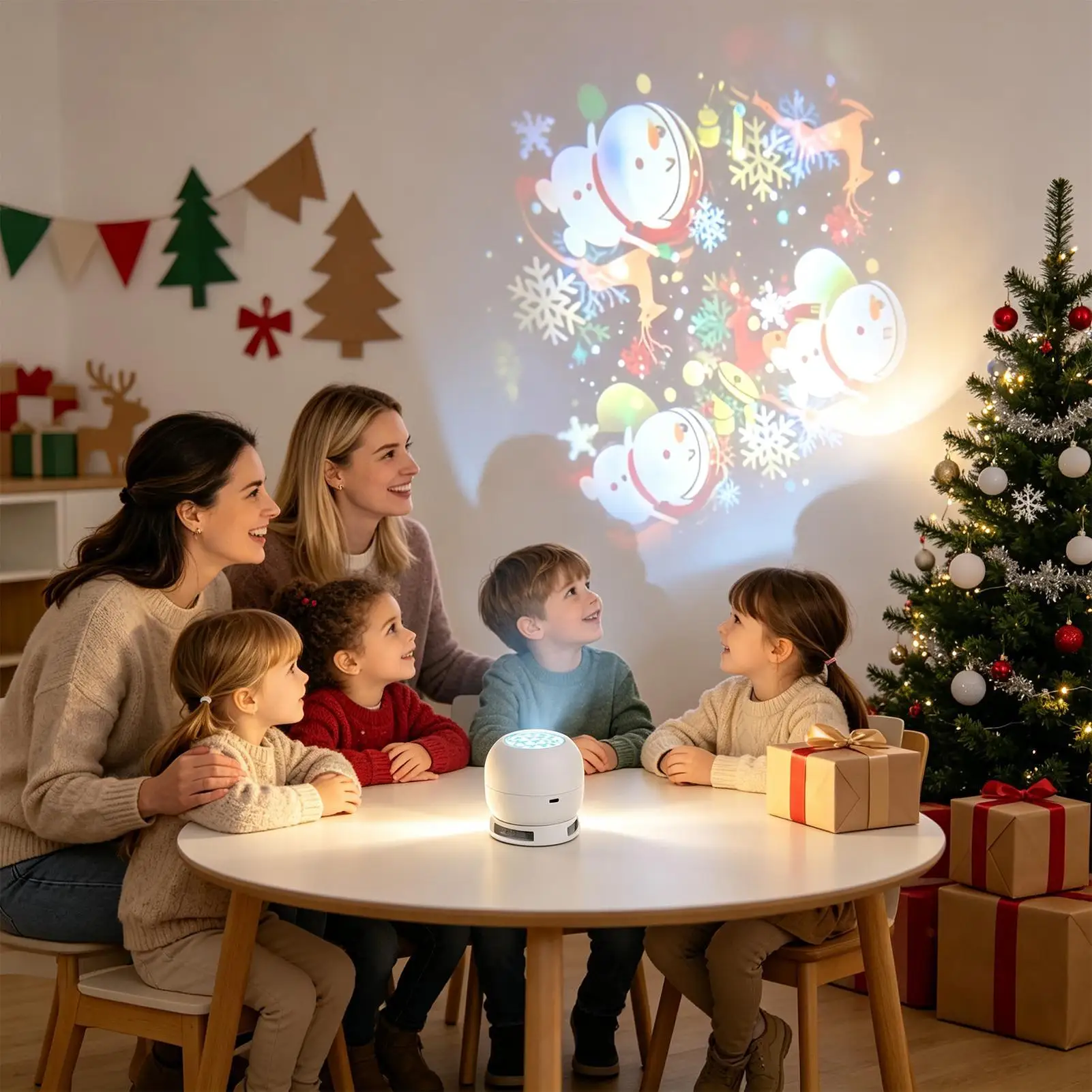 360 Dynamic Rotating Projector Light LED Christmas Starry Sky Projector Light USB Powered Atmosphere Night Light For Room Decor