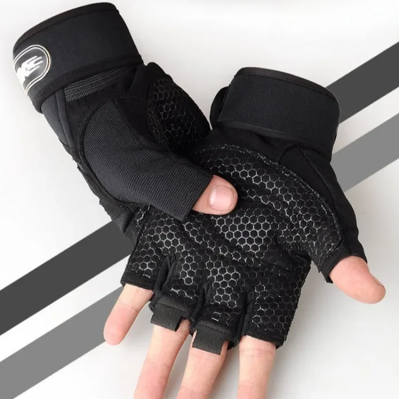 

Outdoor Sports Cycling Gloves Gym Fitness Heavyweight Training Gloves for Men Women Body Building Half Finger Non-Slip Glove