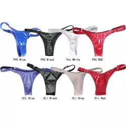 PVC High-brightness Patent Leather Sex Shorts Sexy Leather T-pants