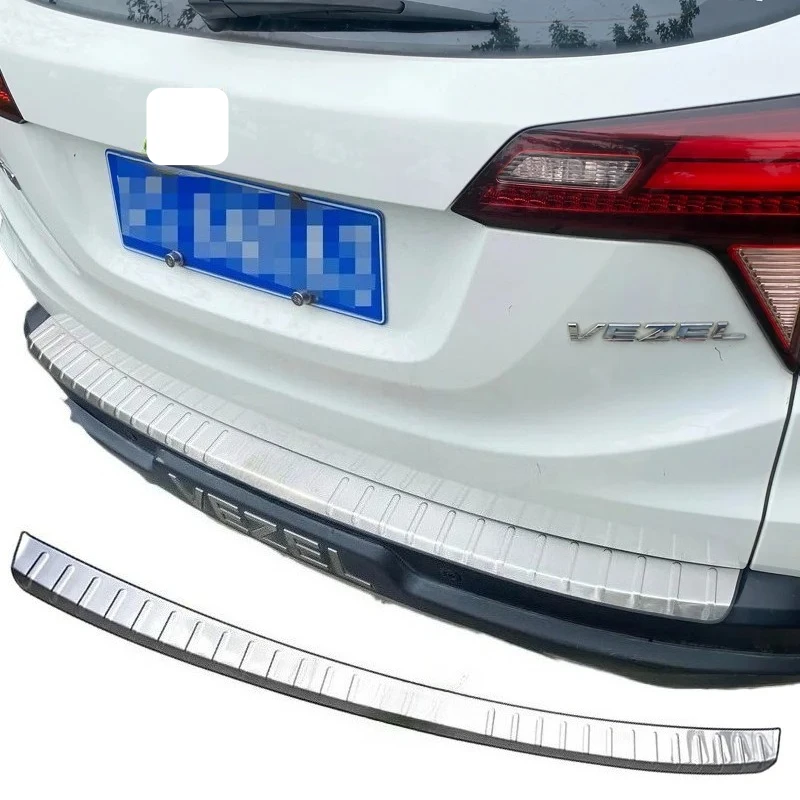 For Honda Vezel HRV HR-V 2014-2018 Rear Inside Bumper Door Sill Plate Scuff 1pcs Stainless Steel