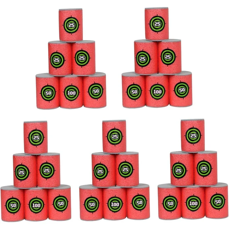 W1 6-30pcs Soft Bullet Target, EVA Bullet Dart Target Compatible With Nerf Blasters Guns(2.36×1.57 Inch)