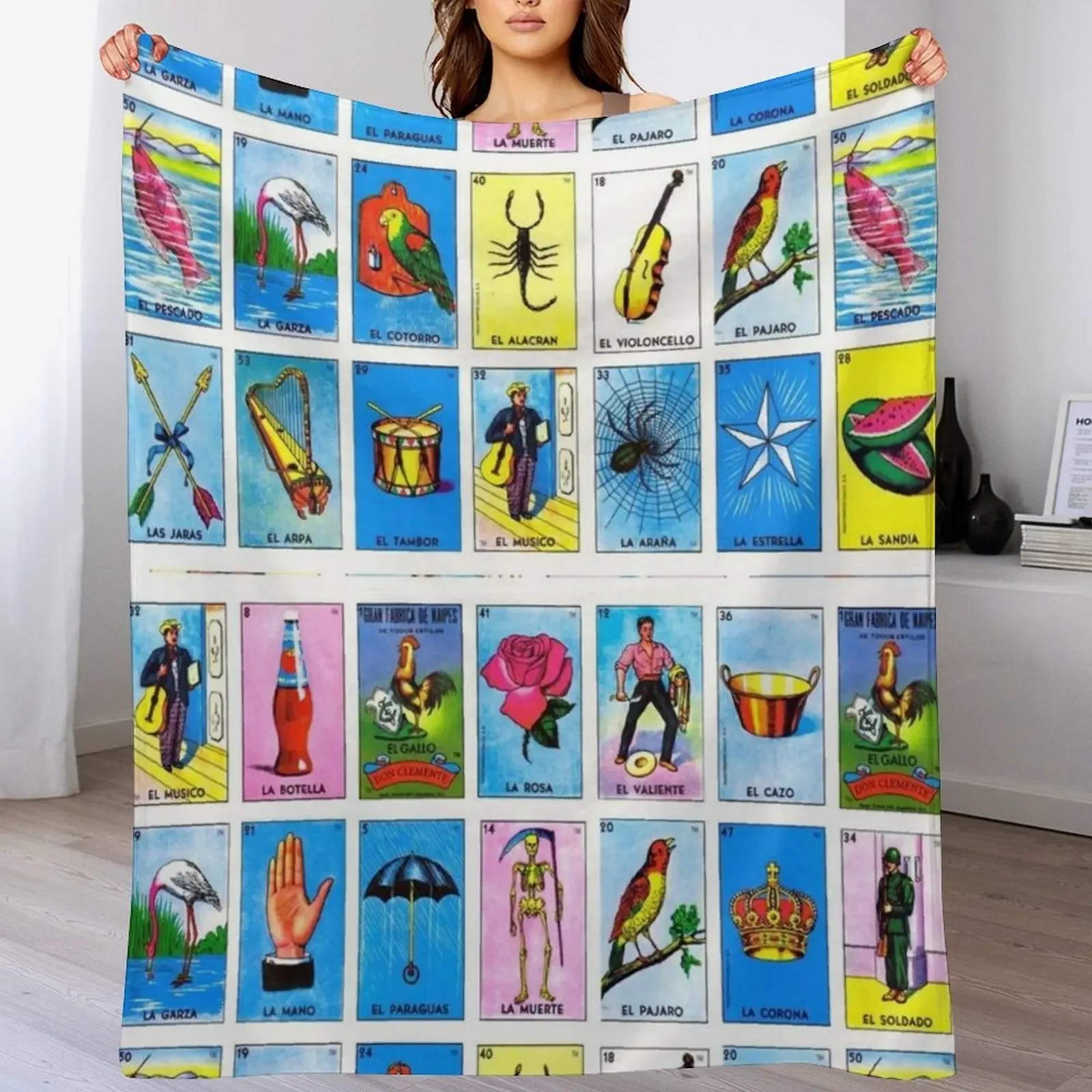 

Lottery / Mexican Bingo Throw Blanket for sofa Blankets For Baby Flannels Hair Blankets